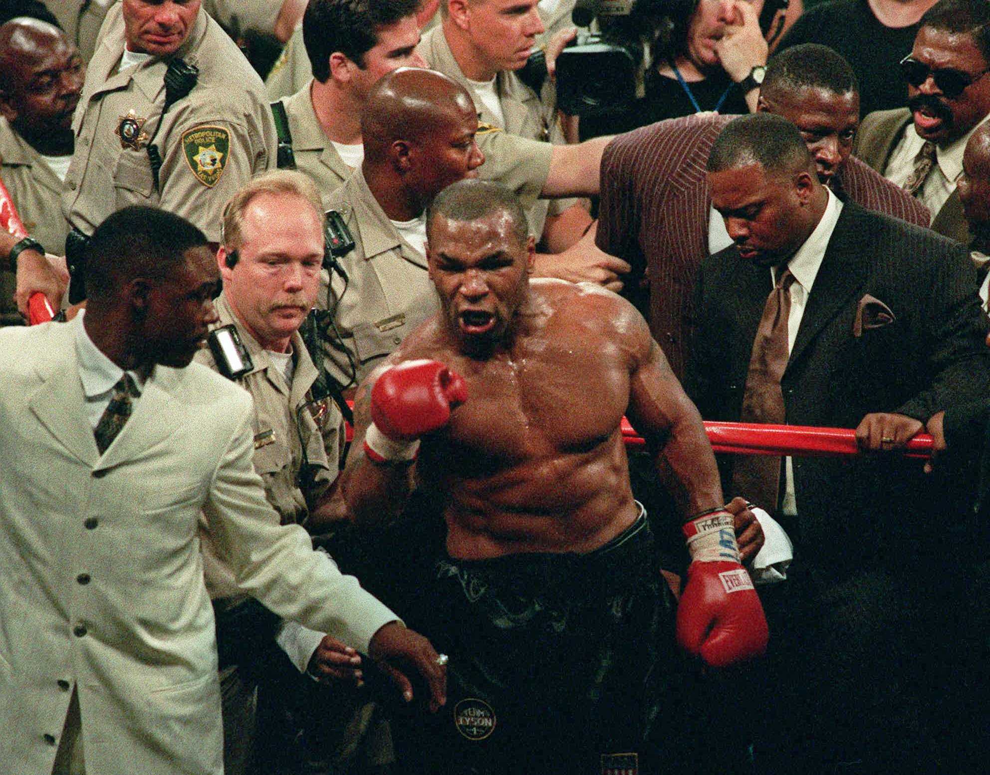 20 Years Ago The Bite Fight Turned Boxing On Its Head   Tyson Bite Holyfield 1498676783 