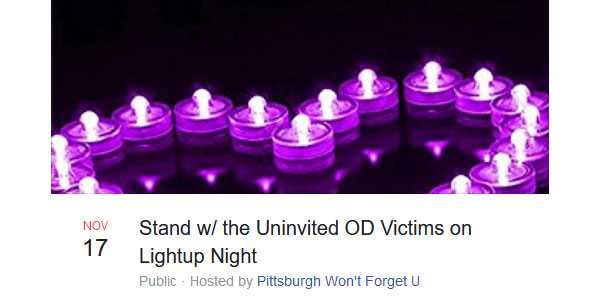 Pittsburgh Won't Forget U: Purple lanterns on Light Up Night will remember overdose victims