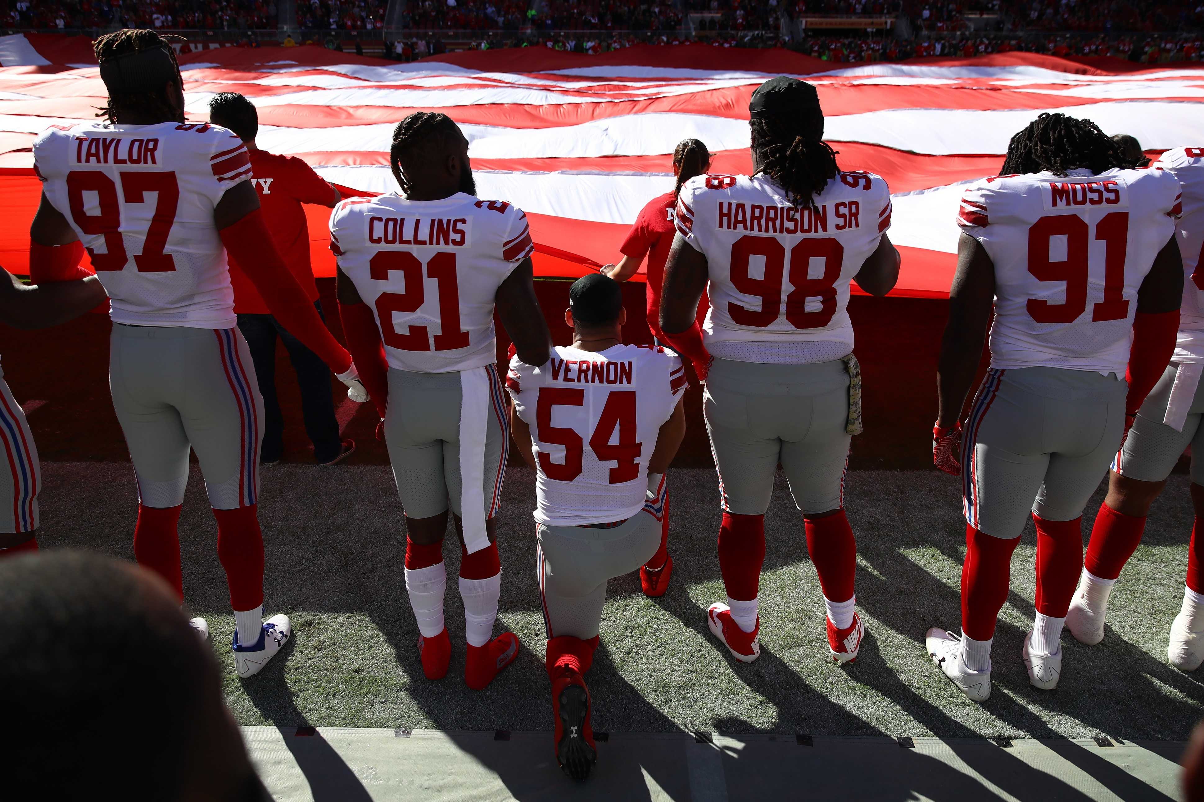 NFL players continue to kneel for national anthem
