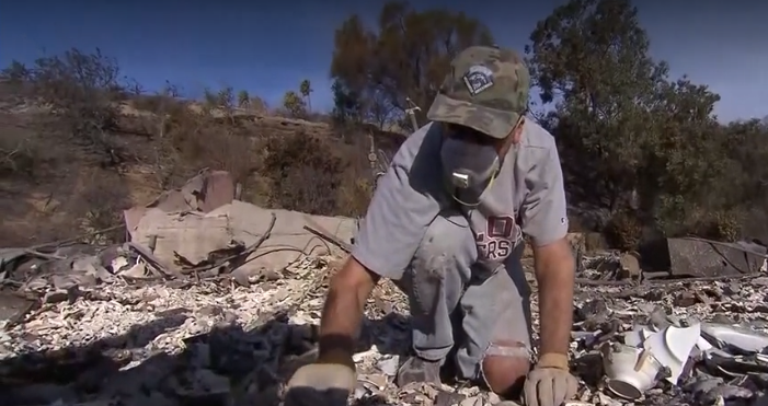 California wildfire victim returns to destroyed home