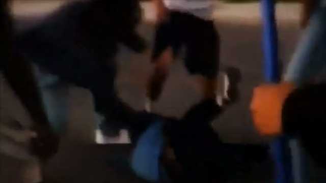 Video shows teens attacking homeless man