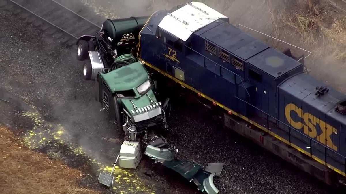 Train hits truck carrying hydrochloric acid on Route 88 in Washington ...