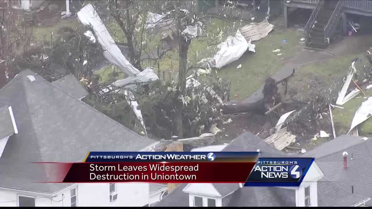 Rare February tornado confirmed in Uniontown Homes destroyed, trees