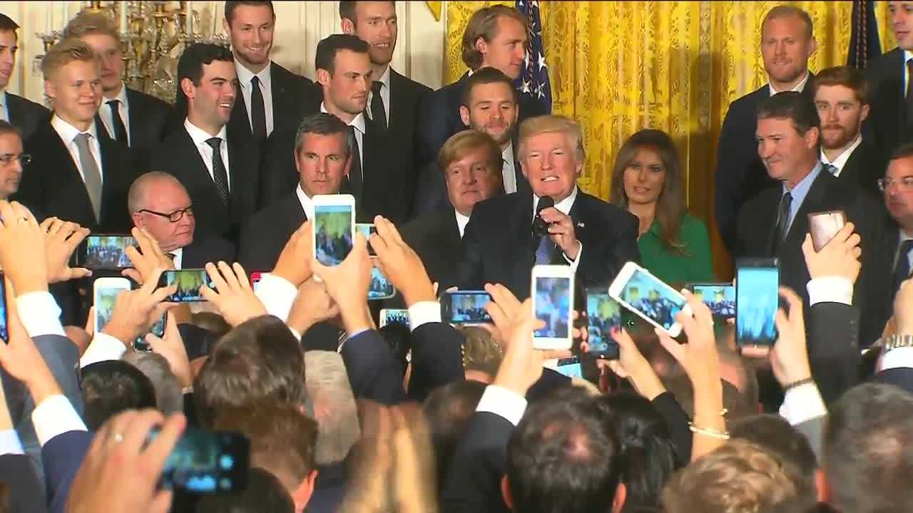 Stanley Cup champion Penguins visit White House, meet with President Trump