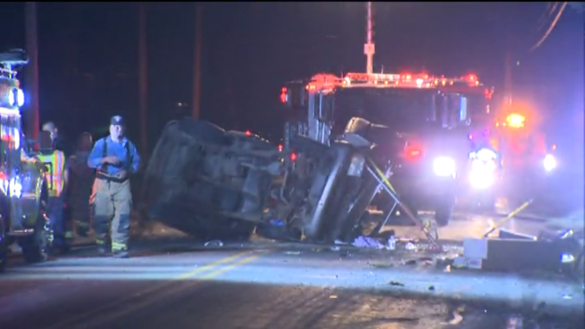 Pickup truck split in two during crash in Fayette County