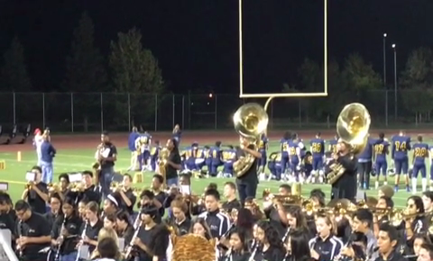 Inderkum HS players kneel during anthem