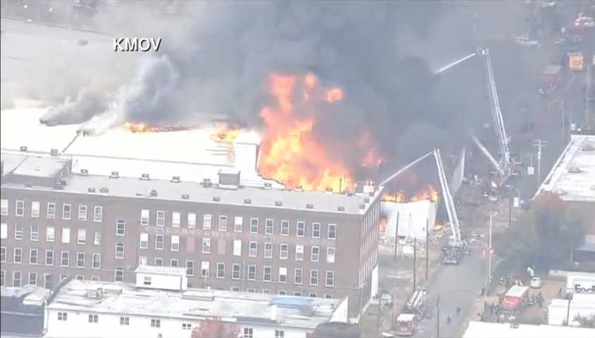 WATCH LIVE: Crews battle 5-alarm warehouse fire in St. Louis