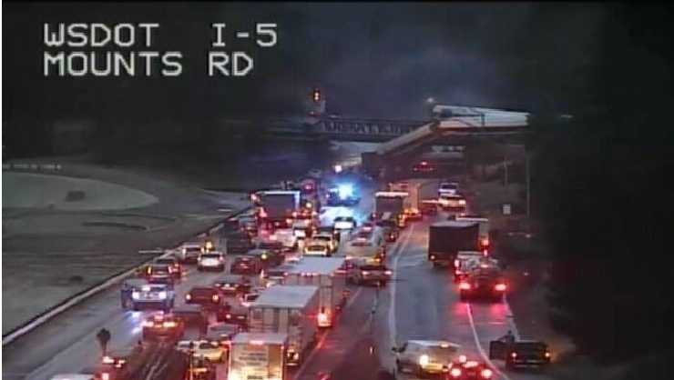 New high-speed Amtrak train derails onto Washington state highway