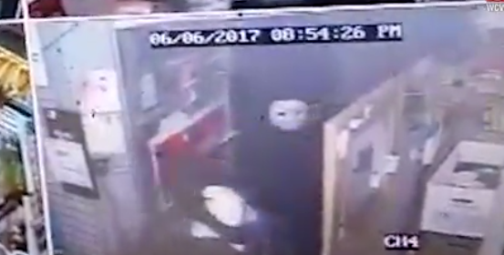 Men in 'Friday the 13th' masks rob store