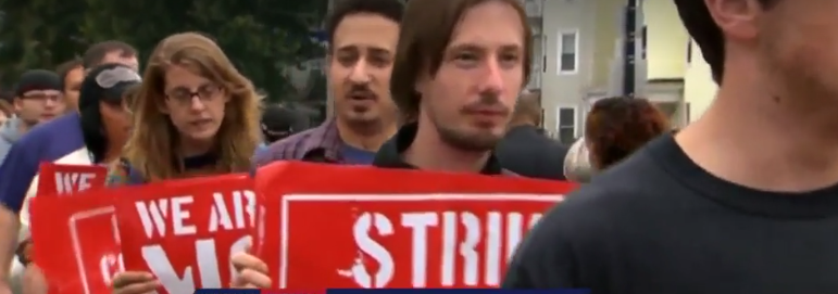 Fast food workers walk off job in fight to increase minimum wage