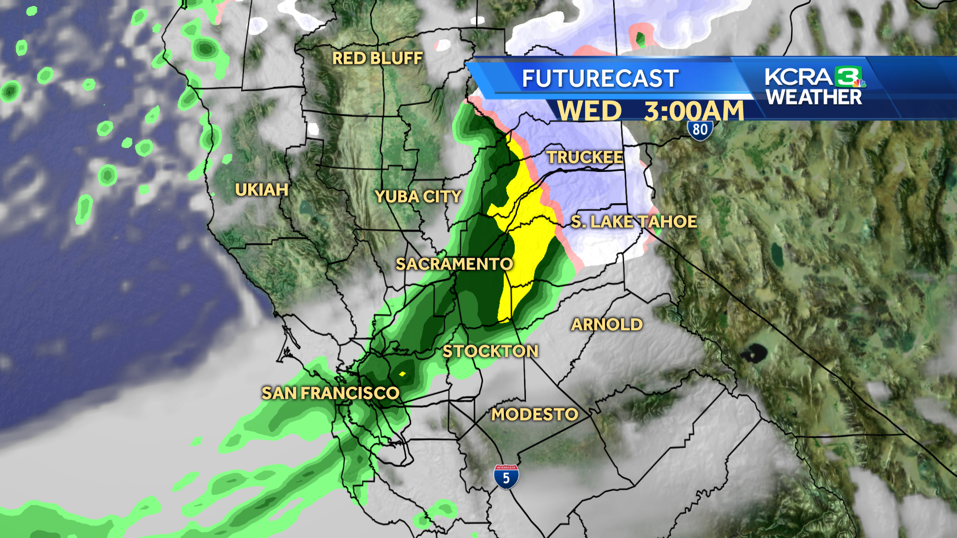 Rain and Snow for Northern California