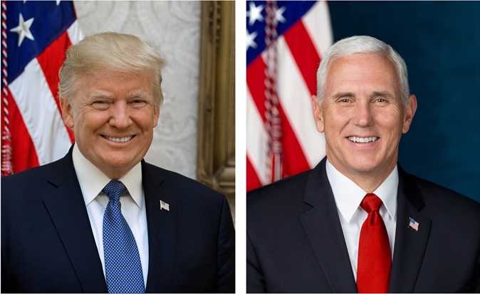 White House unveils official portraits for Trump, Pence