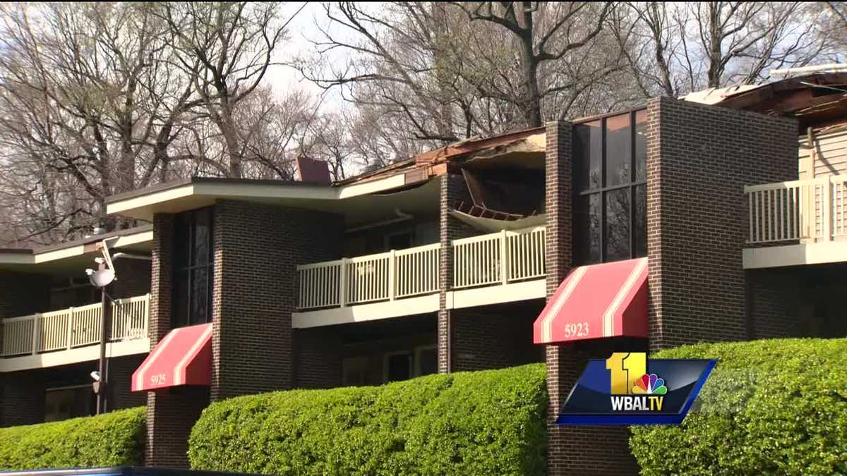 Storm causes major roof damage to NW Baltimore apartments - WBAL Baltimore