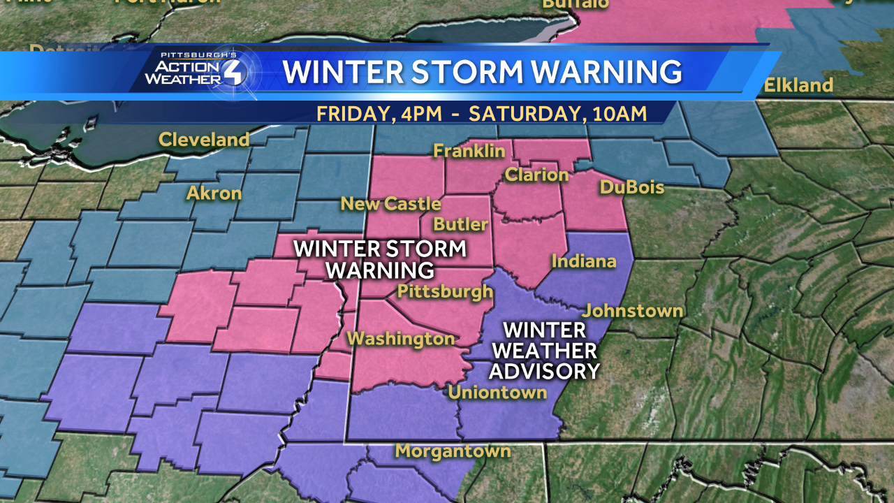 Winter storm warning issued Friday through Saturday: freezing rain, accumulating ice and snow possible