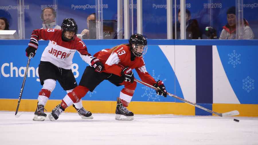Znalezione obrazy dla zapytania pyeongchang 2018 ice hockey sara benz switzerland japan