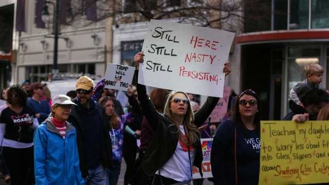 Women's Marches draw large crowds as demonstrations continue for second straight day