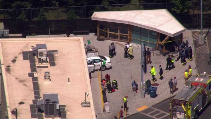 10 injured after taxi hits pedestrians in Boston