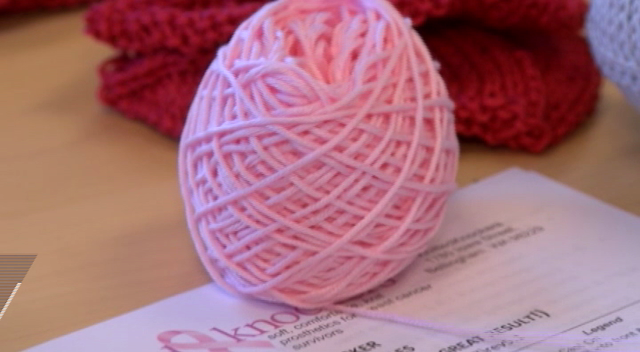 Volunteers make "Knitted Knockers" to help breast cancer survivors