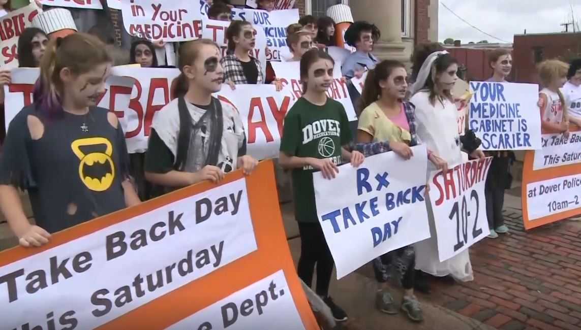 Zombie students want brains focused on drug take back event