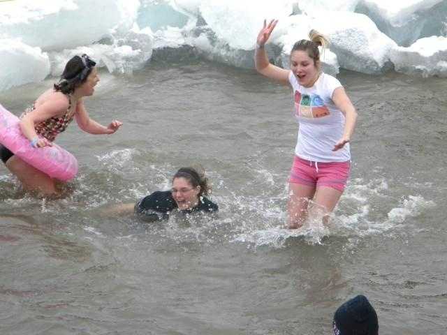 Dangerously cold daredevils take the plunge in negative temps