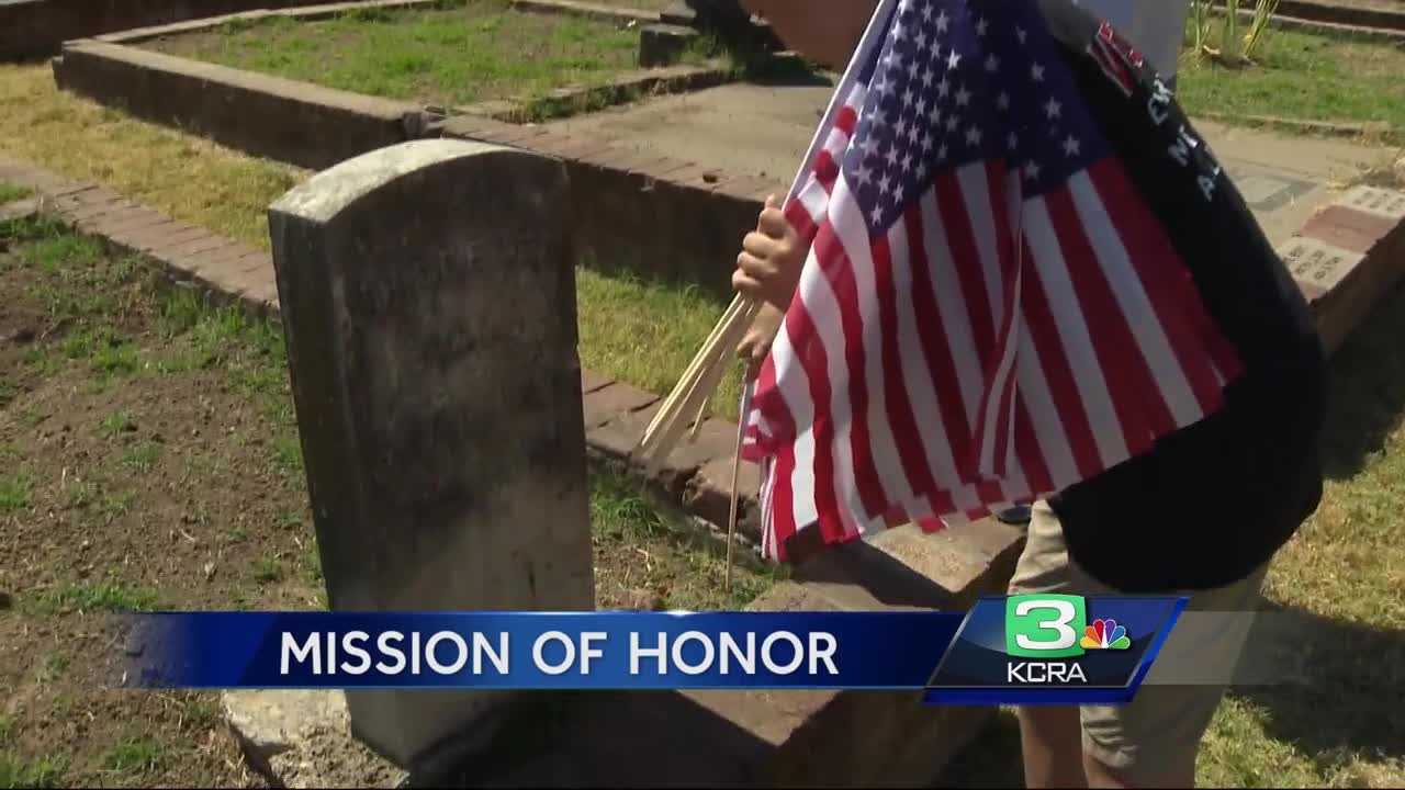 Mission to honor: NorCal boy places flags at veterans' graves