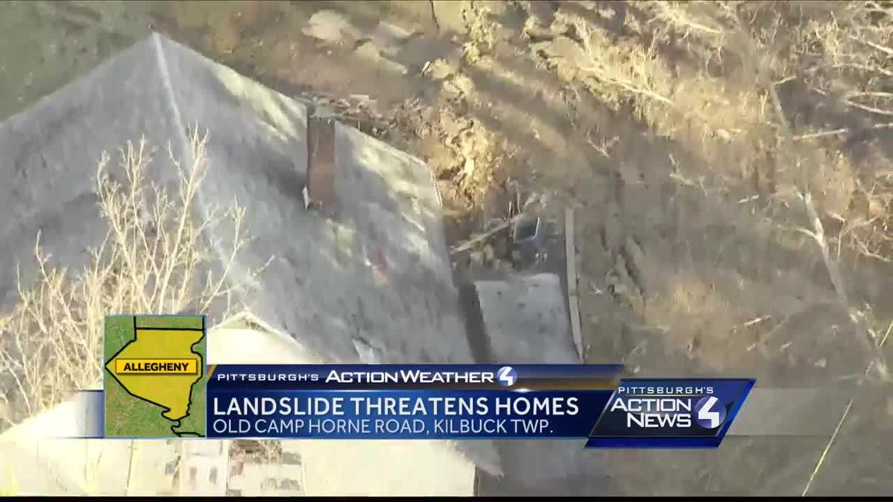 Landslide threatens homes in Kilbuck Township