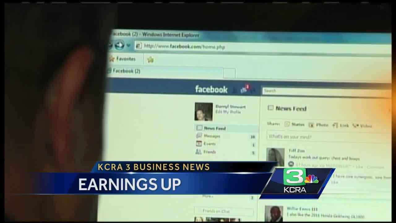 Business News: Facebook earnings up