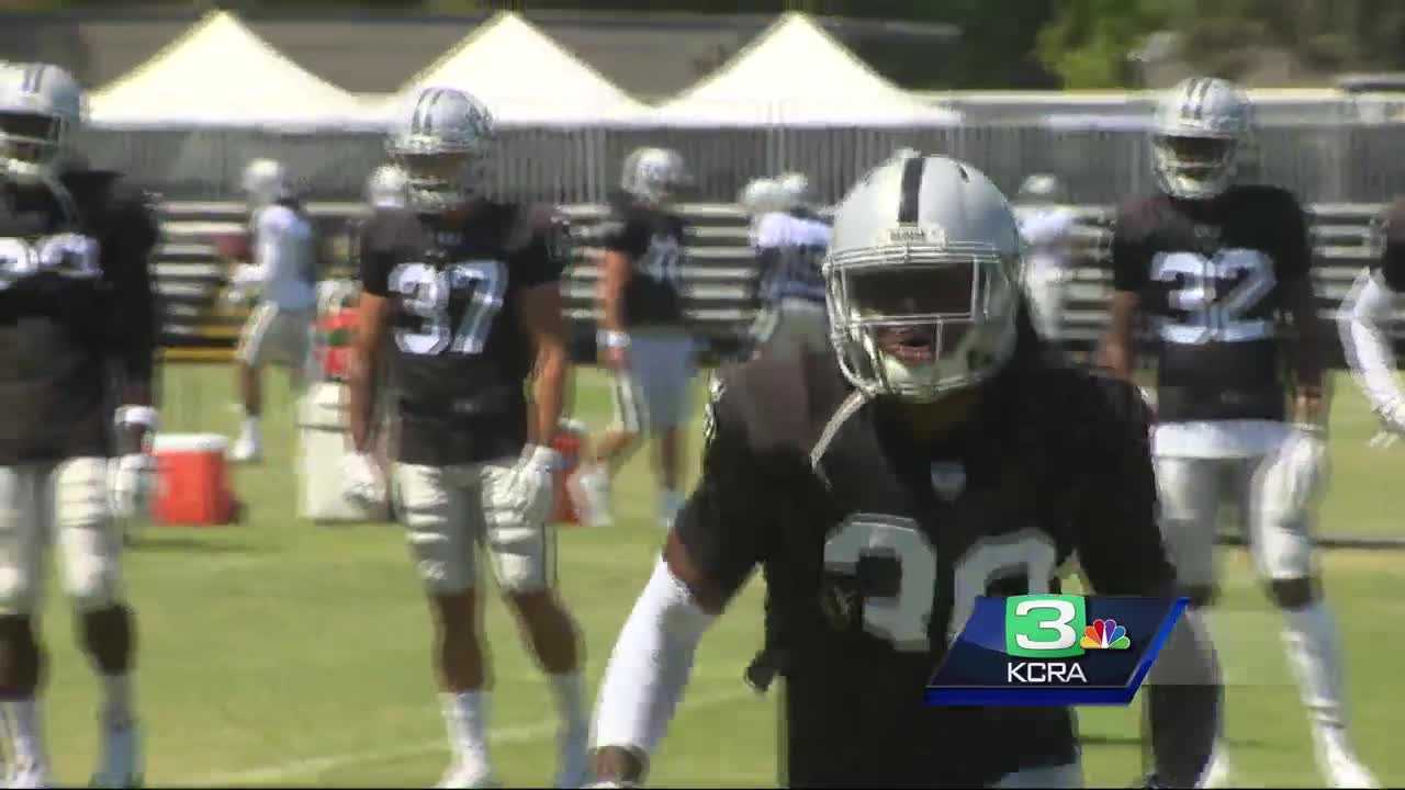 Oakland Raiders show excitement as training camp goes full pads