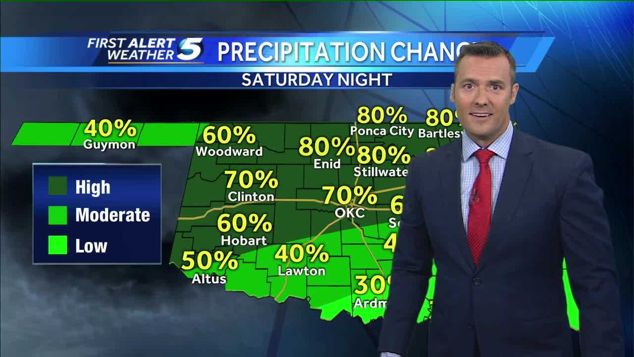 FORECAST: Scattered storms late Saturday night