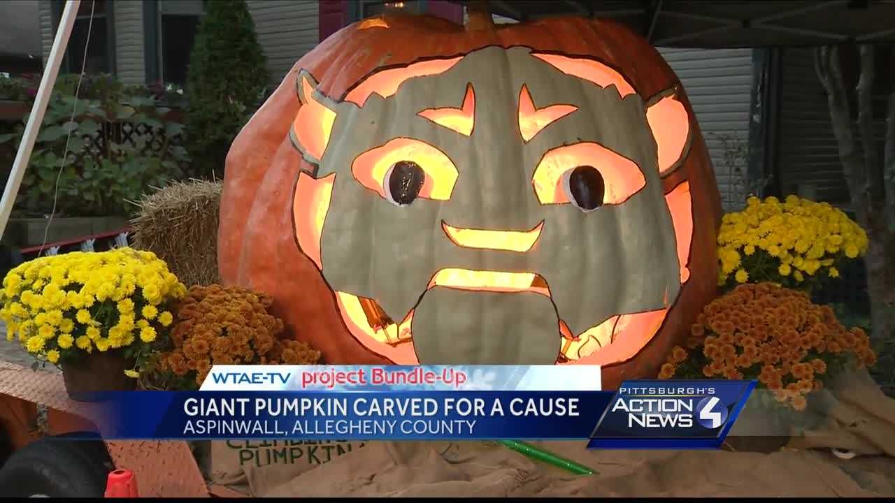 Giant pumpkin carved for a cause in Aspinwall