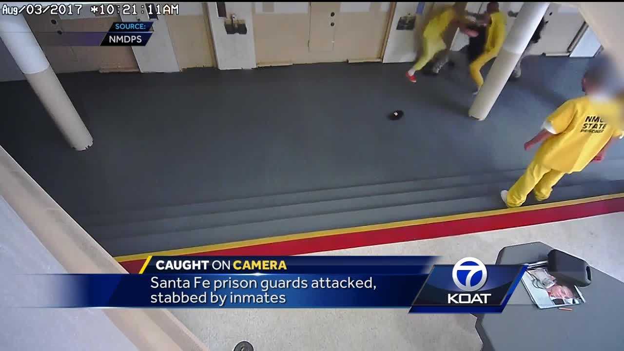 CAUGHT ON CAMERA: Inmates stab prison guards with homemade knife