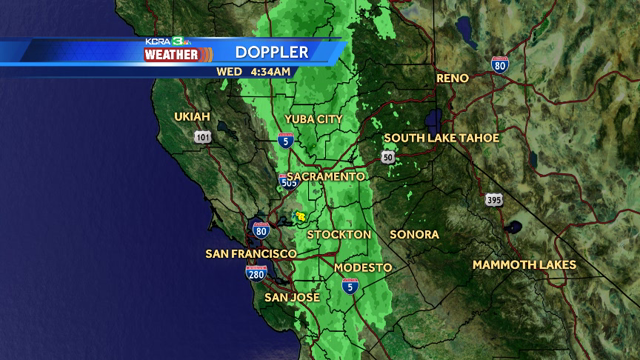 Morning rain turning to afternoon sun and warming.