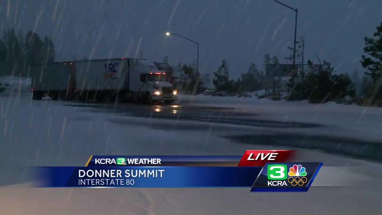 Snow continues to fall over Donner Summit