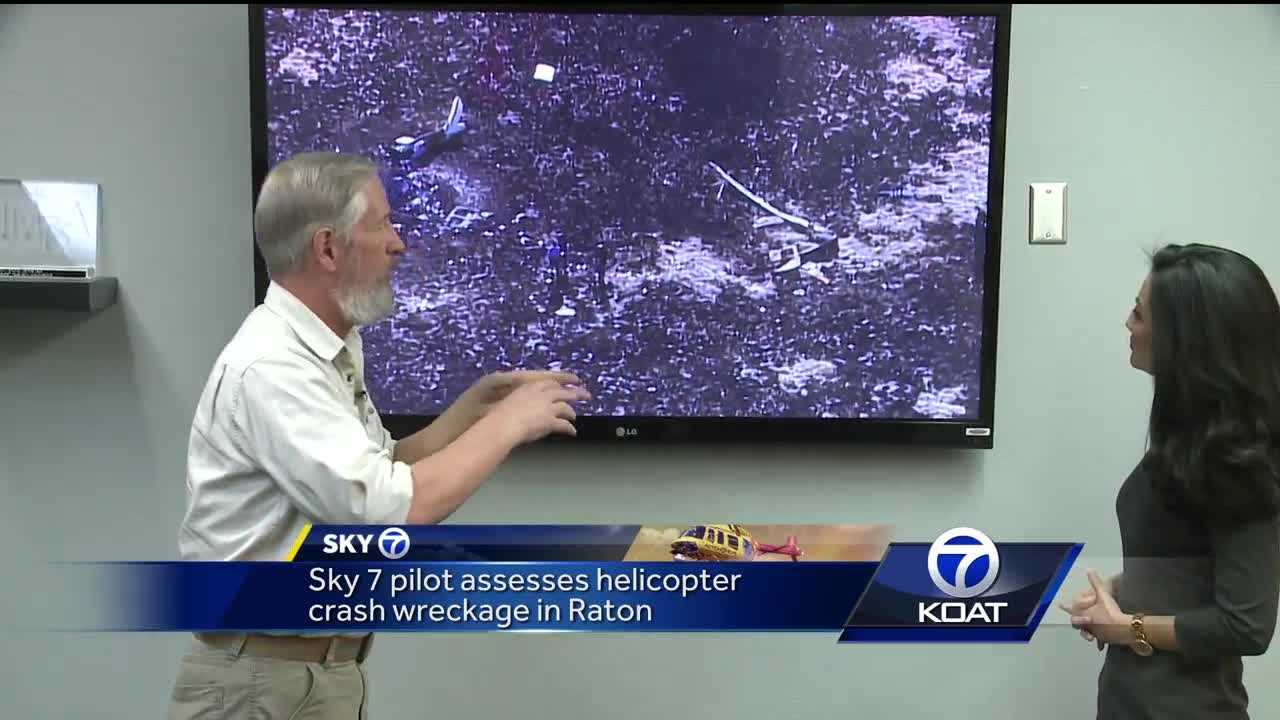 Sky 7 pilot assesses Raton helicopter crash wreckage