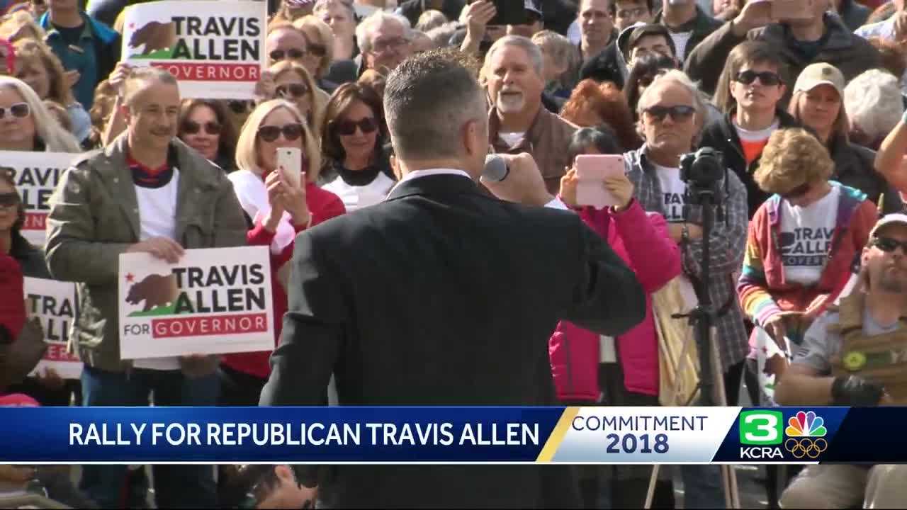 Hundreds rally at state capitol for Republican candidate for governor