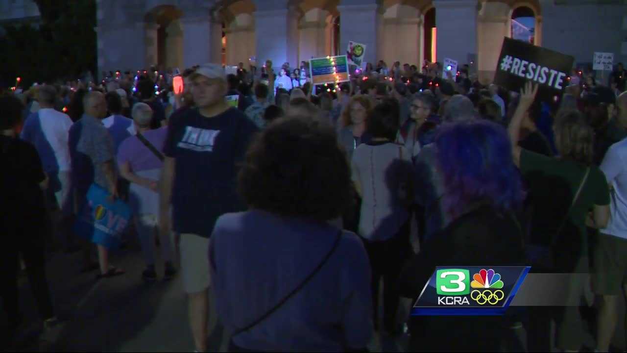 Rally at State Capitol in solidarity with Charlottesville