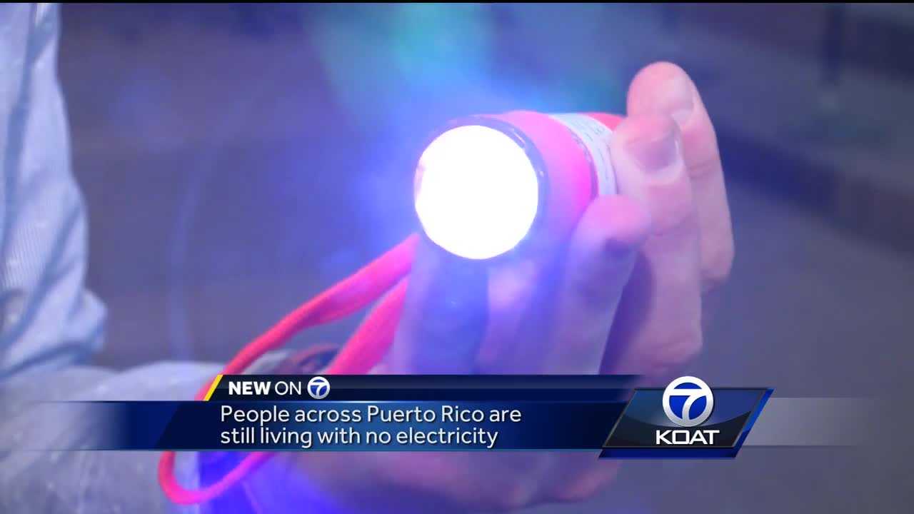 Community members "lighting up" Puerto Rico