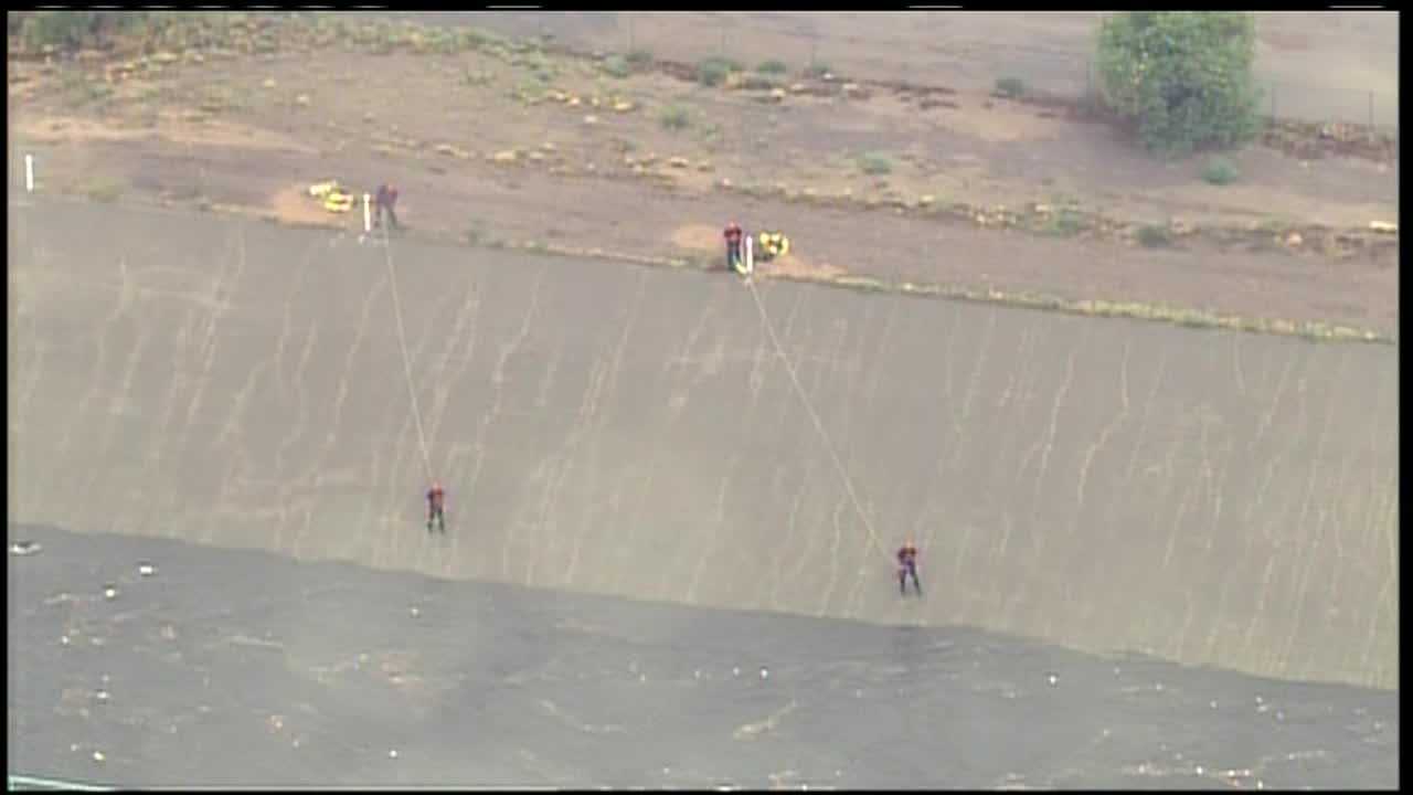 Man possibly swept away in arroyo