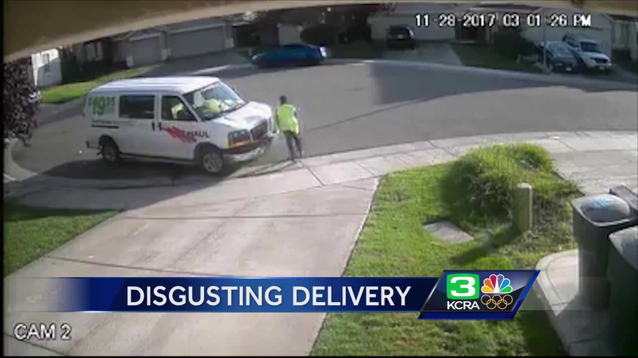 CAUGHT ON CAMERA: Amazon contractor poops in front of Sacramento home