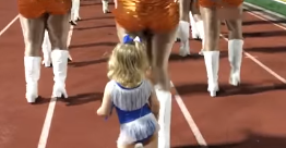 'Go Ollie!': Adorable toddler steals the show during halftime performance