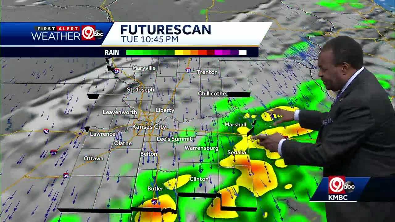 Rain, storms possible throughout the day Tuesday