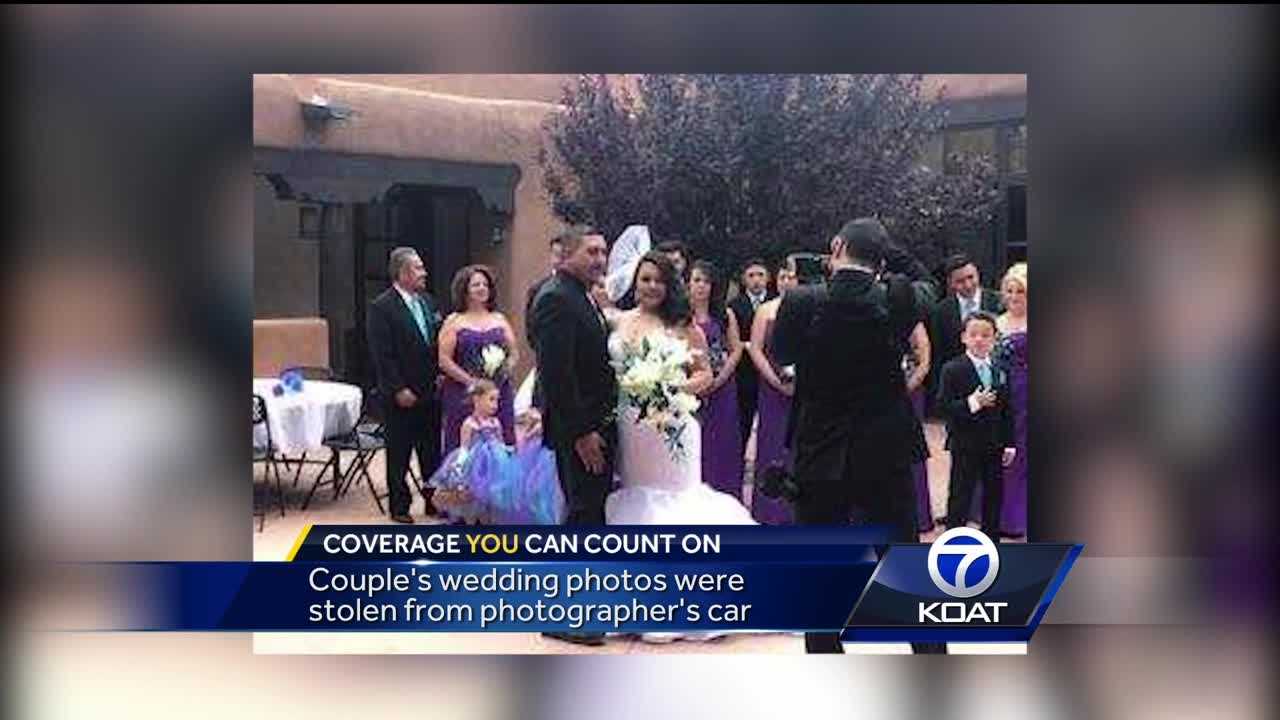 Couple heartbroken after wedding photos stolen