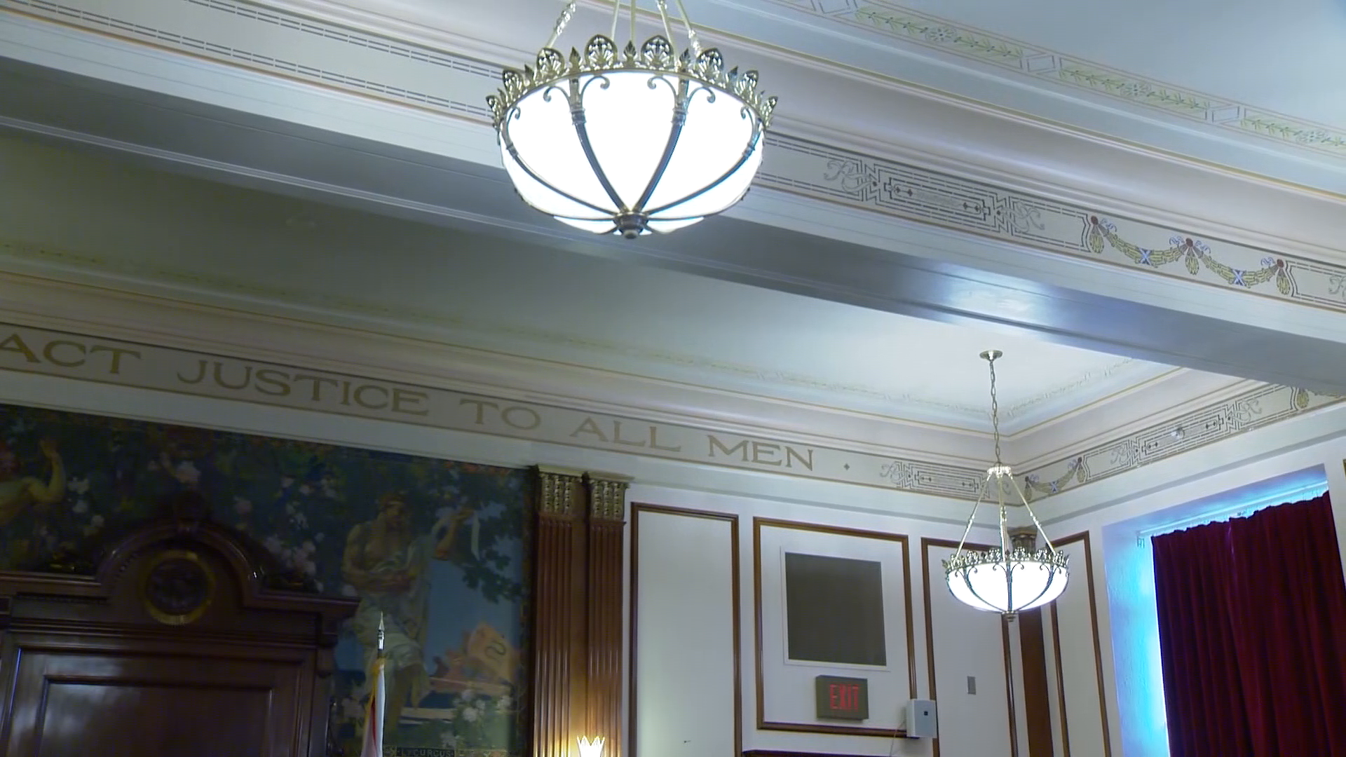 Chilling: Ted Bundy's name carved into courtroom table