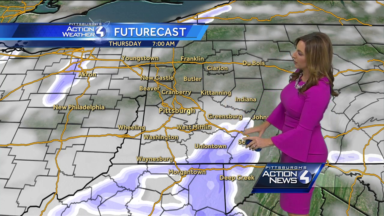 Pittsburgh's Action Weather forecast: Lake-effect snow bands, gusty winds expected through Tuesday