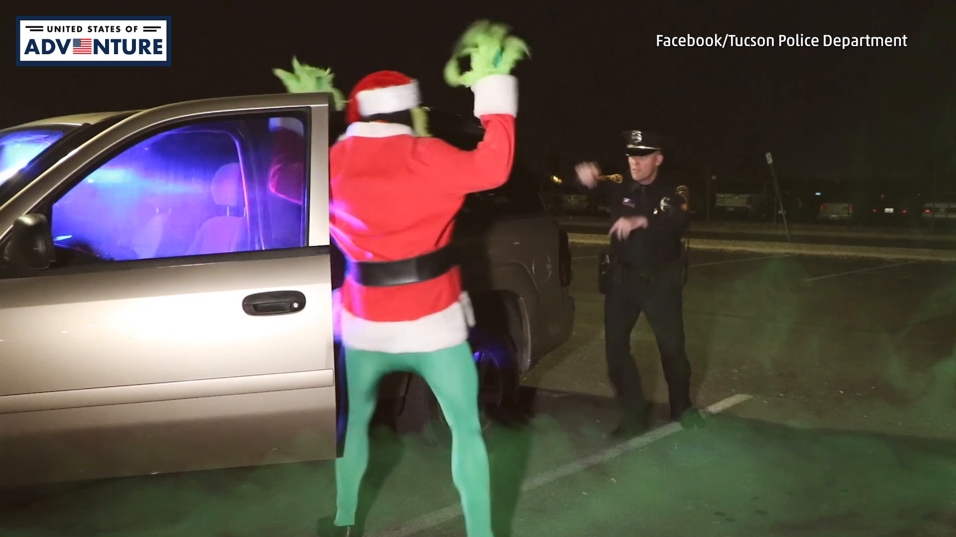 Cop dresses up as The Grinch to teach holiday safety