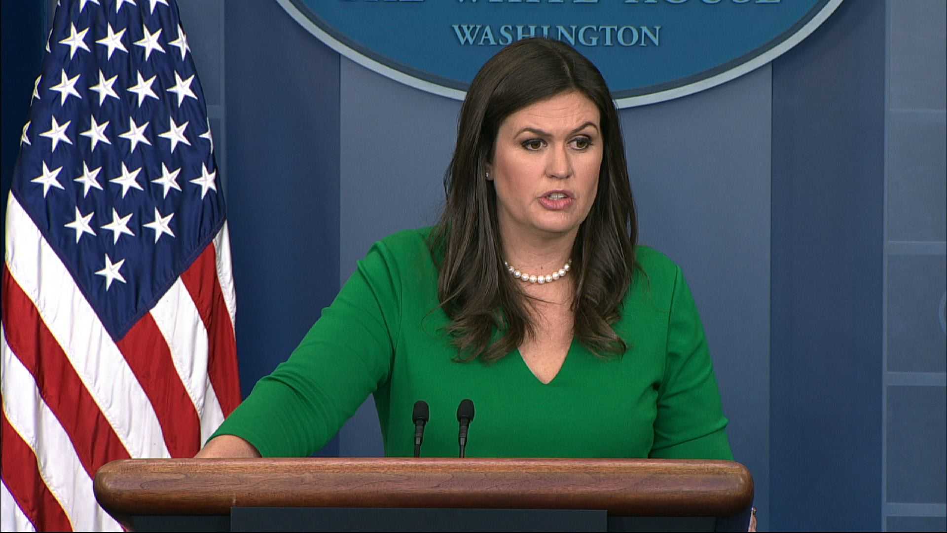 White House Press Secretary chokes back tears while discussing Las Vegas massacre