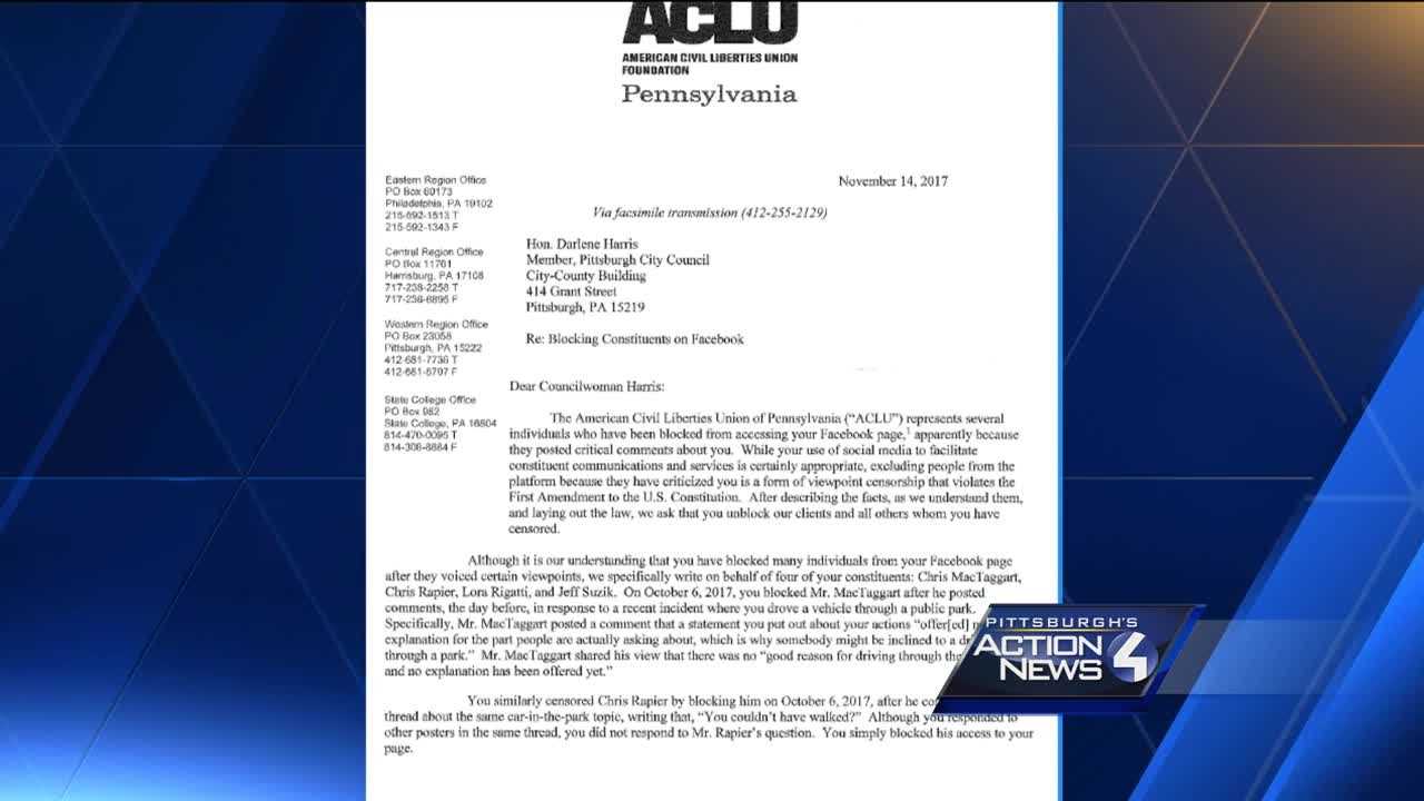 Law group to councilwoman: Stop blocking people on Facebook