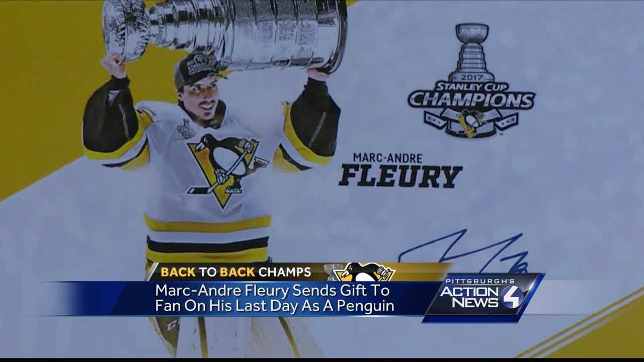 Marc- Andre Fleury sends gift to fan on his last day as a Penguin