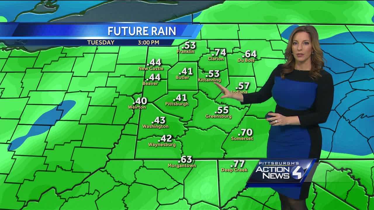 Pittsburgh's Action Weather forecast:  Warmer temperatures and rain showers