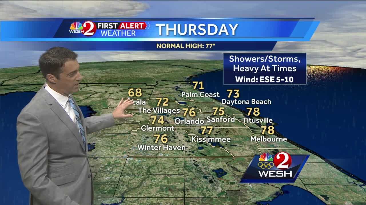 Showers, storms expected on Thanksgiving